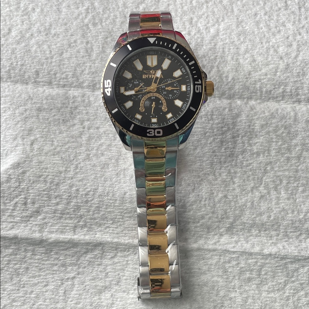 Invicta Black and Gold Chronograph Watch